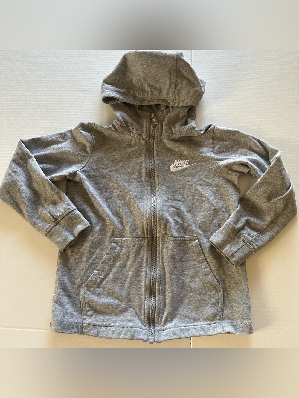 Nike Kids Gray Full-Zip Hooded Sweatshirt
